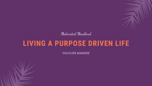Book Cover: Living a purpose-driven life