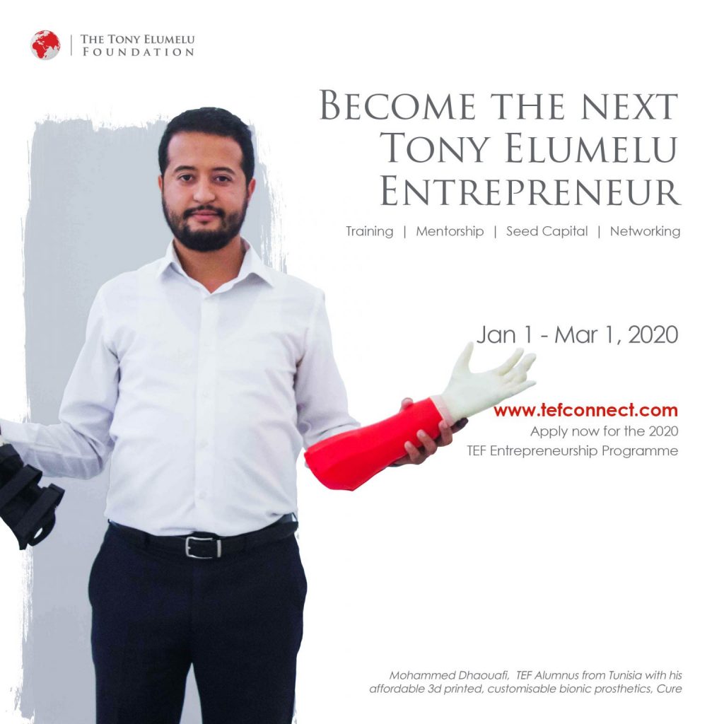 Apply for Tony Elumelu Foundation Entrepreneurship Programme 2020